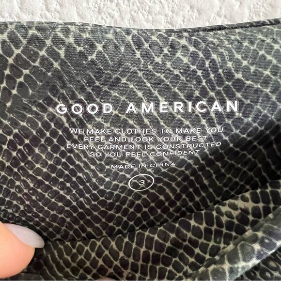 NWT Good American Eco Sheen Print 7/8 Active Legging Hunter Snake Size 3 - Picture 6 of 10
